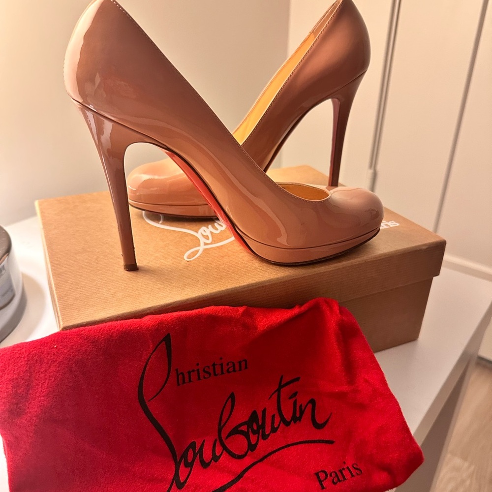 Christian Louboutin New simple pump 120 patent calf IT37.5	 US7.5